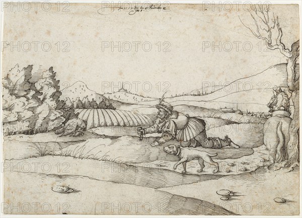 A Falconer in a Landscape