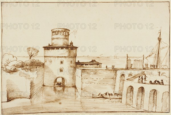 Landscape with a View of a Fortified Port