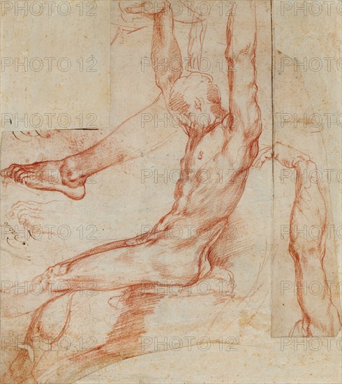 Study of a Man with Various Sketches (recto),  Study of a Man's