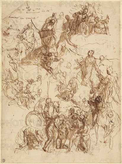 Sheet of Studies for "The Martyrdom of Saint George" (recto),  S