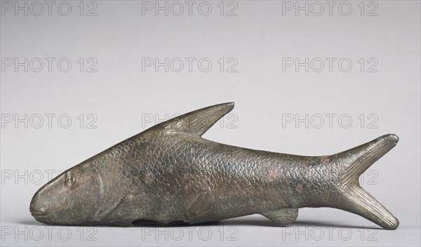 Lepidotus Fish, 305-30 BC. Egypt, Greco-Roman Period, probably Ptolemaic Dynasty. Bronze, hollow cast; overall: 5.4 x 2 cm (2 1/8 x 13/16 in.).