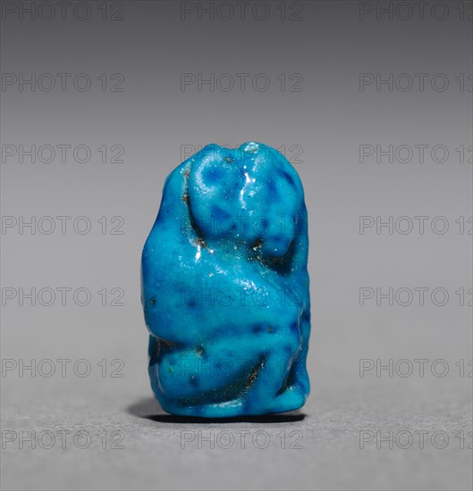 Hamadryas Baboon Amulet, 1540-1069 BC. Egypt, New Kingdom. Faience; overall: 1.5 x 0.7 x 0.6 cm (9/16 x 1/4 x 1/4 in.).