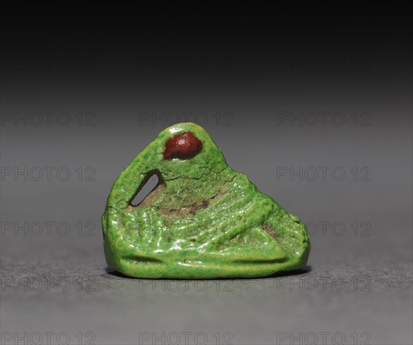 Sleeping Duck Amulet, 1350-1296 BC. Egypt, New Kingdom, late Dynasty 18. Polychrome faience; overall: 1.1 x 1 cm (7/16 x 3/8 in.).