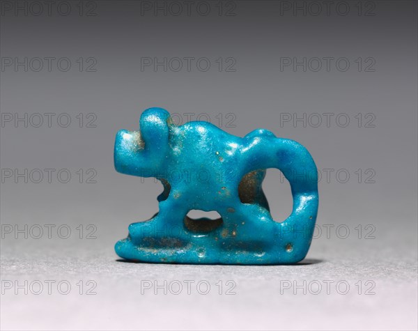 Amulet of a Walking Baboon, 2123-2040 BC. Egypt, First Intermediate Period. Turquoise faience; overall: 1.3 cm (1/2 in.).