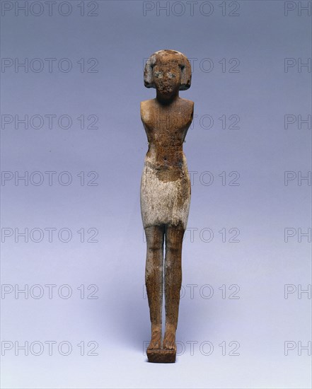 Statuette of a Man, 1980-1801 BC. Egypt, Probably Meir, Middle Kingdom, Dynasty 12, 1980-1801 BC. Painted and gessoed tamarisk; overall: 31.4 x 5.8 x 4.4 cm (12 3/8 x 2 5/16 x 1 3/4 in.).