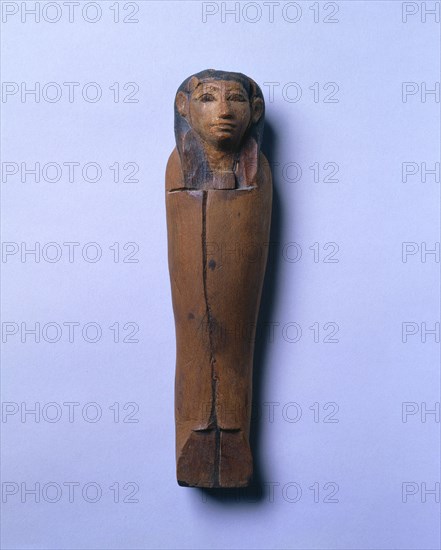 Model Mummy, 1980-1801 BC. Egypt, Middle Kingdom, Dynasty 12. Painted cedar; overall: 23 x 2.9 x 4.8 cm (9 1/16 x 1 1/8 x 1 7/8 in.).