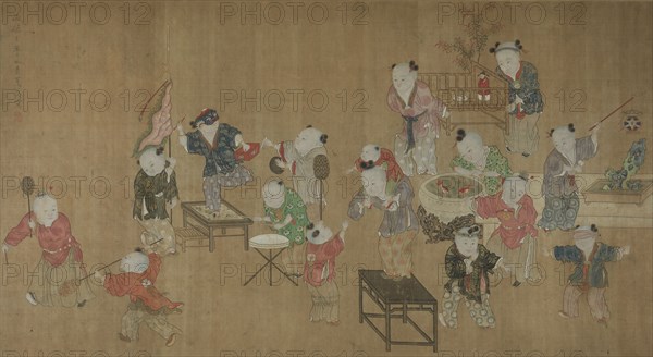 Children at Play, 1508. Xia Kui (Chinese, active c. 1405-1445). Hanging scroll, ink and color on silk; overall: 211.5 x 126.8 cm (83 1/4 x 49 15/16 in.); painting only: 62.5 x 113.7 cm (24 5/8 x 44 3/4 in.).