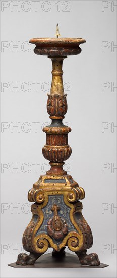 Candlestick, late 1400s. Italy, probably Tuscany, late 15th century. Carved and gilded wood; overall: 49.6 cm (19 1/2 in.)