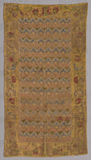 Embroidered Panel, 1600s. Italy, 17th century. Embroidery; overall: 100.3 x 181 cm (39 1/2 x 71 1/4 in.)