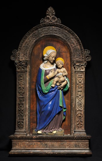 Virgin and Child, 1500-1510. Benedetto Buglioni (Italian, 1461-1521). Glazed terracotta; overall: 123.8 x 68.6 x 15.3 cm (48 3/4 x 27 x 6 in.).