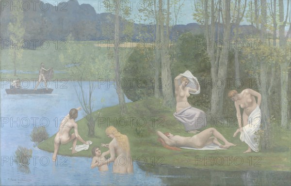Summer, 1891. Pierre Puvis de Chavannes (French, 1824-1898). Oil on fabric; framed: 189.5 x 270.5 x 14.6 cm (74 5/8 x 106 1/2 x 5 3/4 in.); unframed: 149.6 x 232.4 cm (58 7/8 x 91 1/2 in.).