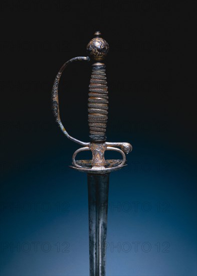 Small Sword, c.1750-1760. After a design by Jean-Baptiste Oudry (French, 1686-1755). Steel, gilt and russeted, copper, wood; overall: 105.4 cm (41 1/2 in.); blade: 87.9 cm (34 5/8 in.); guard: 7.9 cm (3 1/8 in.).