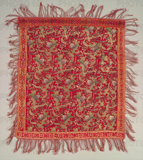 Embroidered Square, 18th-19th century. Turkey, 18th-19th century. Embroidery: silk and metallic thread on wool ground; average: 93.1 x 79.4 cm (36 5/8 x 31 1/4 in.).