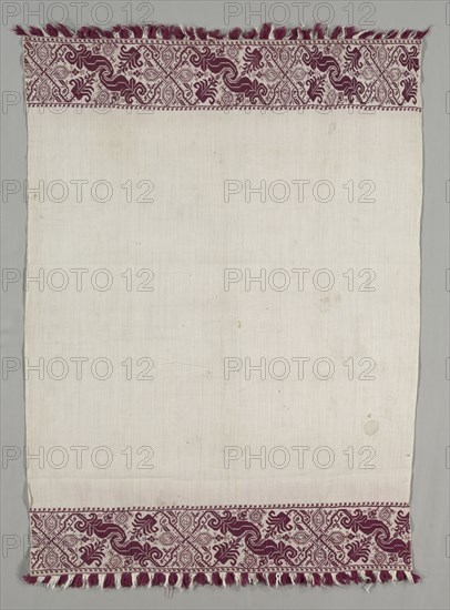 Embroidered Towel, 1600s. Italy, 17th century or later. Embroidery; silk on linen; overall: 133 x 93.5 cm (52 3/8 x 36 13/16 in.)