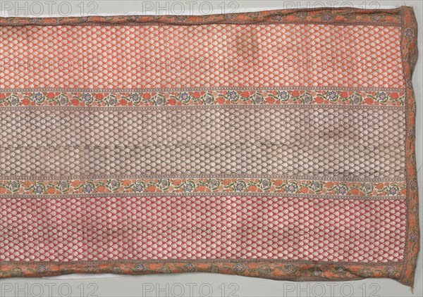 Sash, 1700s. Iran, 18th century. Silk taquete, brocaded; overall: 269.3 x 59.7 cm (106 x 23 1/2 in.).