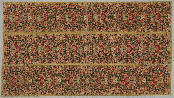 Four Borders from a Bedspread, 1700s. Greece, Epirus, Yaninna, 18th century. Embroidery: silk on linen tabby ground; overall: 210.2 x 119.4 cm (82 3/4 x 47 in.)
