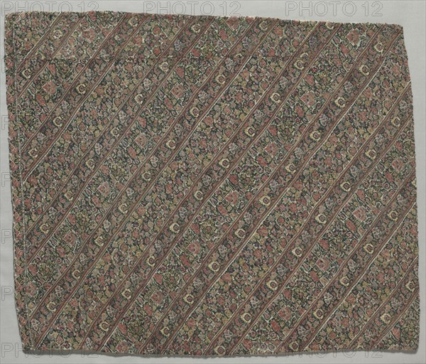 Woman's trouser fabric, early 1800s. Iran. Embroidery, outline stitch: silk on cotton; overall: 65.1 x 50.5 cm (25 5/8 x 19 7/8 in.)