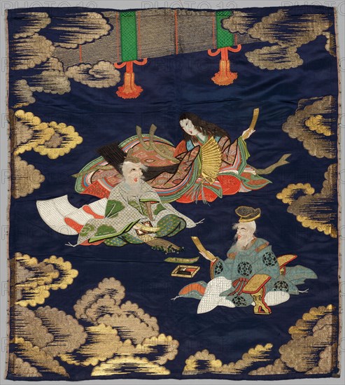 Embroidered Fukusa, late 1800s-early 1900s. Japan, late 19th-early 20th century. Embroidered silk with metal thread; average: 139.7 x 66 cm (55 x 26 in.)
