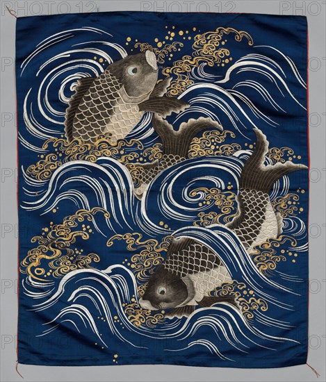 Embroidered Fukusa, late 1800s-early 1900s. Japan, late 19th-early 20th century. Embroidered silk with metal thread; average: 86.3 x 71.1 cm (34 x 28 in.).