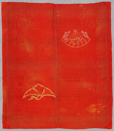 Embroidered and Resist-Dyed Fabric, late 1800s-early 1900s. Japan, late 19th-early 20th century. Embroidered silk; overall: 94 x 82 cm (37 x 32 5/16 in.)