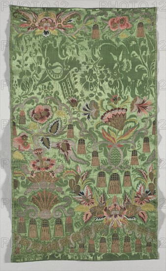 Length of Silk Brocade, early 1700s. Italy, early 18th century. Brocade, silk; overall: 92.1 x 54.6 cm (36 1/4 x 21 1/2 in.)