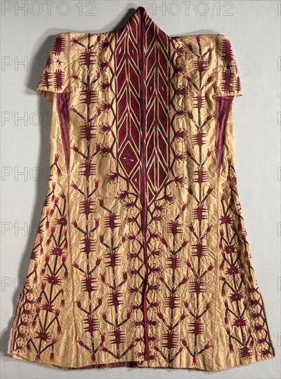Chyrpy (cloak), 19th century. Uzbekistan, Bukhara, 19th century. Embroidery; silk on cotton; overall: 112.4 x 58.4 cm (44 1/4 x 23 in.).