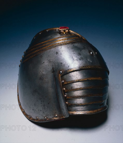Pauldron for Right Shoulder, 1600s. Italy, 17th century. Blued steel with gilt borders; overall: 27.4 x 24.3 cm (10 13/16 x 9 9/16 in.).