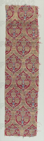 Silk and Gold Brocade Fragments, 1600-1650. Turkey, Bursa, first half of 17th century. Brocade; silk and gold; average: 135.3 x 35.6 cm (53 1/4 x 14 in.)
