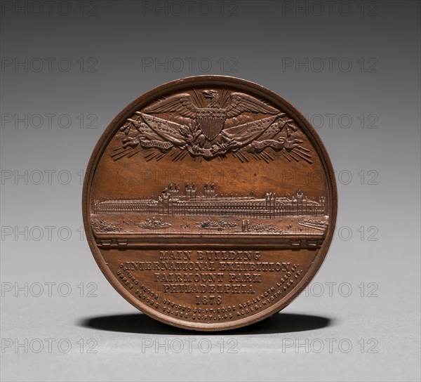 Medal: Commemorating the Centennial International Exhibition, 1876 (reverse), 1876. America, 19th century. Bronze; diameter: 5.1 cm (2 in.).