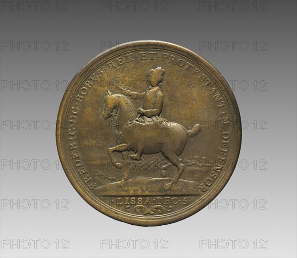 Portrait of Frederick the Great, King of Prussia (obverse), 1757. Germany, 18th century. Bronze; diameter: 4.8 cm (1 7/8 in.).