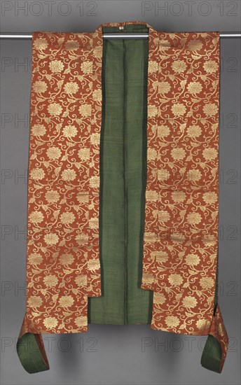 Noh Robe (Kataginu), 1800-1850. Japan, 19th century, Tokugawa Period (1600-1850). Brocade; silk and metal thread; overall: 105.4 x 66.7 cm (41 1/2 x 26 1/4 in.).