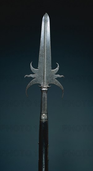 Partisan, c. 1650. France, 17th century. Steel; round wood haft; blade: 33 cm (13 in.); haft: 100.5 cm (39 9/16 in.).