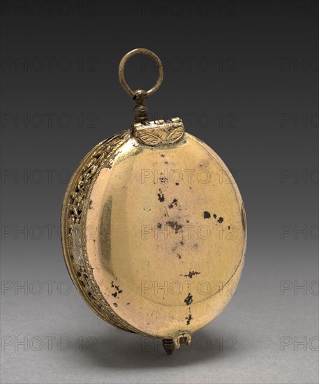 Watch, 1600s. Germany, 17th century. Gilded metal; overall: 5.3 x 4.5 cm (2 1/16 x 1 3/4 in.).