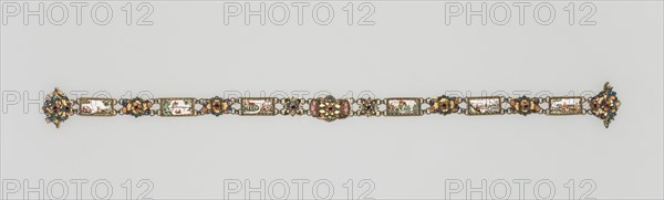Belt, early 18th Century. Netherlands, 18th century. Enamel on copper with gilt metal mounts and cloisonné medallions; overall: 55.9 cm (22 in.).