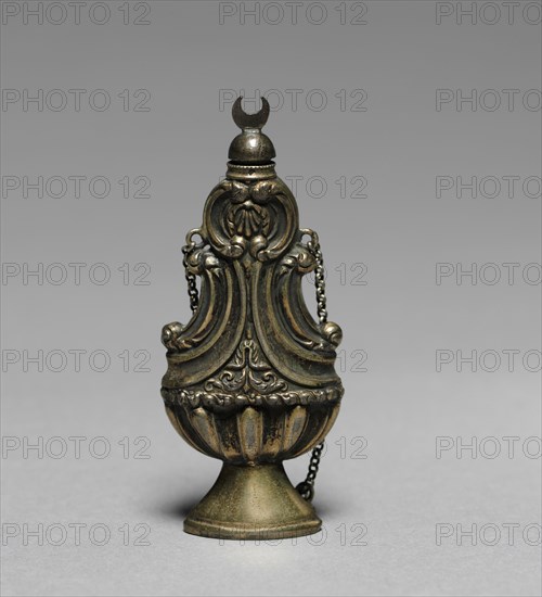 Scent Bottle, mid-1800s. France, mid-19th century. Silver gilt; overall: 7 x 2.9 cm (2 3/4 x 1 1/8 in.).