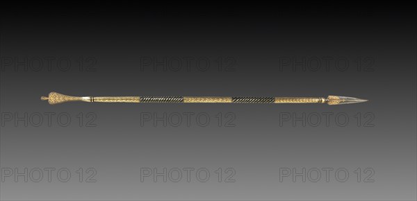Javelin with Concealed Poignard, 19th Century. Iran (?), 19th century. Steel inlaid with gold; overall: 3.5 cm (1 3/8 in.).