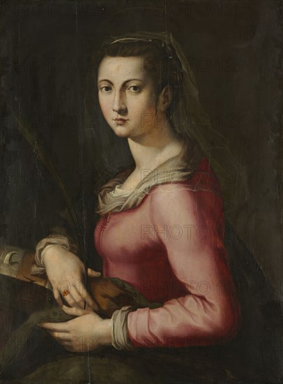 Portrait of a Woman as Saint Catherine, c. 1560. Pier Francesco Foschi (Italian, 1502-1567). Oil on wood; framed: 116 x 93 x 11 cm (45 11/16 x 36 5/8 x 4 5/16 in.); unframed: 95 x 71.3 cm (37 3/8 x 28 1/16 in.).