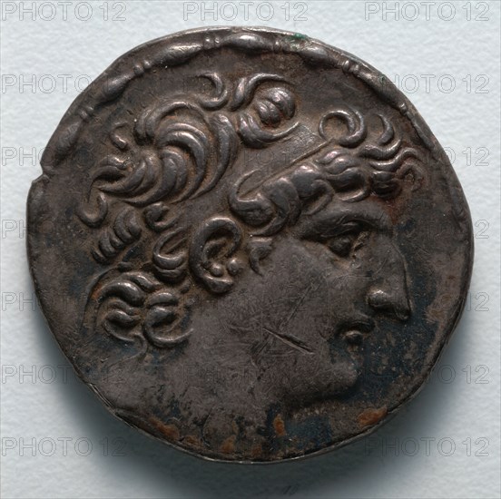 Tetradrachm: Head of Antiochus VIII (obverse), 111-109 BC. Greece, late 2nd century BC. Silver; diameter: 2.8 cm (1 1/8 in.).