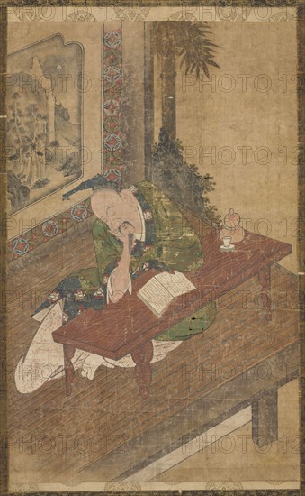 Sleeping Poet, 18th century. Japan, possibly Edo period (1615-1868). Color on silk; overall: 101 x 63.9 cm (39 3/4 x 25 3/16 in.).