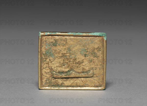 Belt Ornament, 918-1392. Korea, Goryeo period (936-1392). Bronze gilt; overall: 4 x 4.6 x 0.7 cm (1 9/16 x 1 13/16 x 1/4 in.).