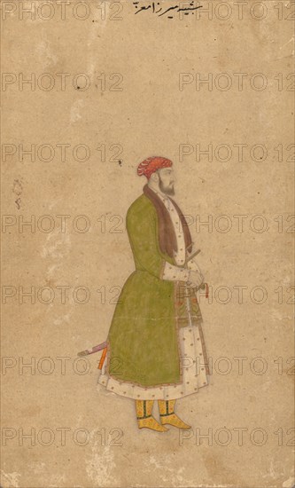 Portrait of the Courtier Mirza Muizz, c. 1680-1700. India, Mughal Dynasty (1526-1756). Color on paper; overall: 22 x 13.4 cm (8 11/16 x 5 1/4 in.).
