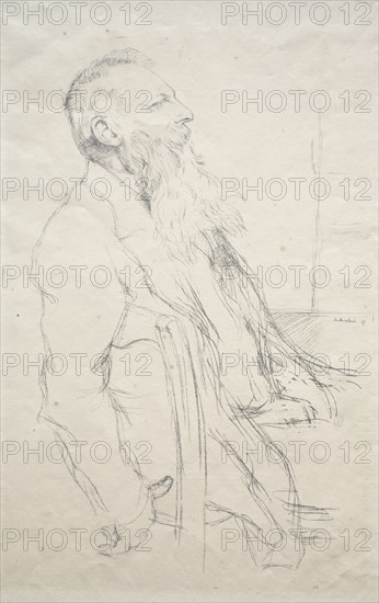 Auguste Rodin, 1897. William Rothenstein (British, 1872-1945). Lithograph