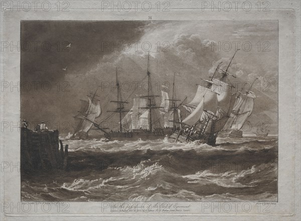Liber Studiorum: Ships in a Breeze. Joseph Mallord William Turner (British, 1775-1851). Etching and mezzotint