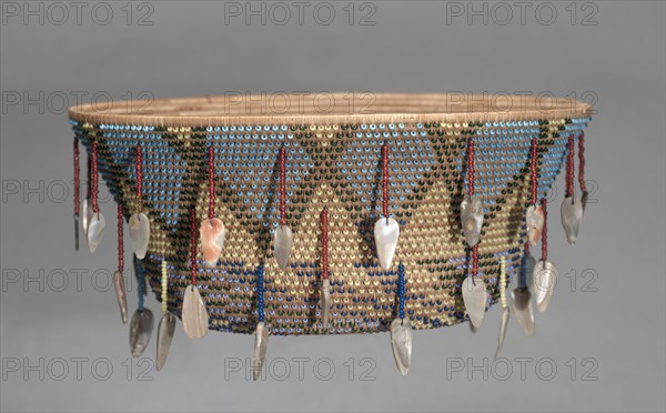 Gift Bowl, c 1890s. California, Wintu, late 19th century. Coiled, beads, shells; overall: 9 x 22.3 cm (3 9/16 x 8 3/4 in.).