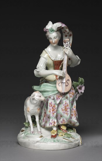 Seated Musician, c. 1765. Derby Porcelain Factory (British). Soft-paste porcelain; overall: 18.8 x 11.3 x 10.4 cm (7 3/8 x 4 7/16 x 4 1/8 in.).