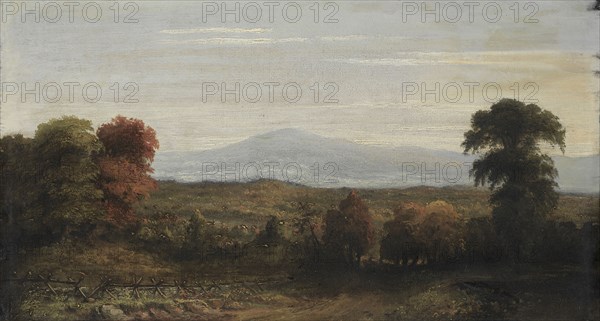 Landscape. Imitator of Jasper F. Cropsey (American, 1823-1900). Oil on canvas; unframed: 34.3 x 59.5 cm (13 1/2 x 23 7/16 in.).
