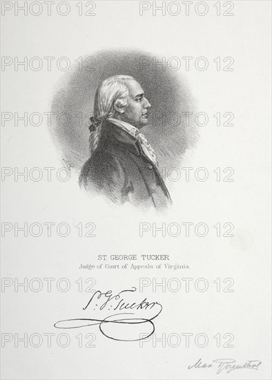 St. George Tucker, Judge of Court of Appeals of Virginia. Max Rosenthal (American, 1833-1918). Lithograph