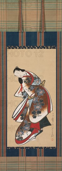 Courtesan, early 1700s. Kaigetsudo Doshin (Japanese). Hanging scroll, ink and color on paper; painting only: 91.7 x 46 cm (36 1/8 x 18 1/8 in.); including mounting: 170.2 x 67.3 cm (67 x 26 1/2 in.).