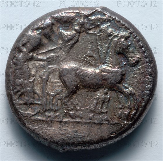 Tetradrachm: Quadriga (obverse), 485-478 BC. Greece, 5th century BC. Silver; diameter: 2.4 cm (15/16 in.).