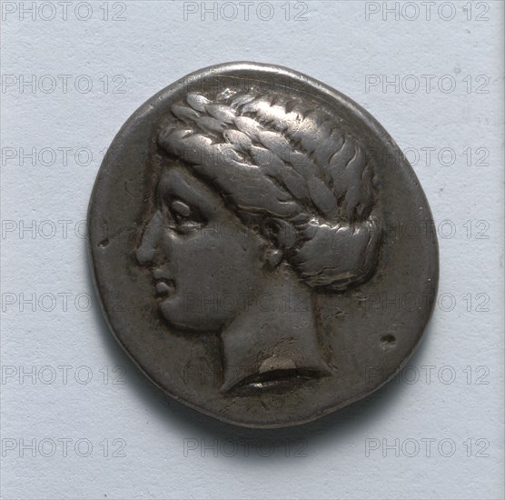 Drachma: Apollo (obverse), 300s BC. Greece, 4th century BC. Silver; diameter: 1.8 cm (11/16 in.).